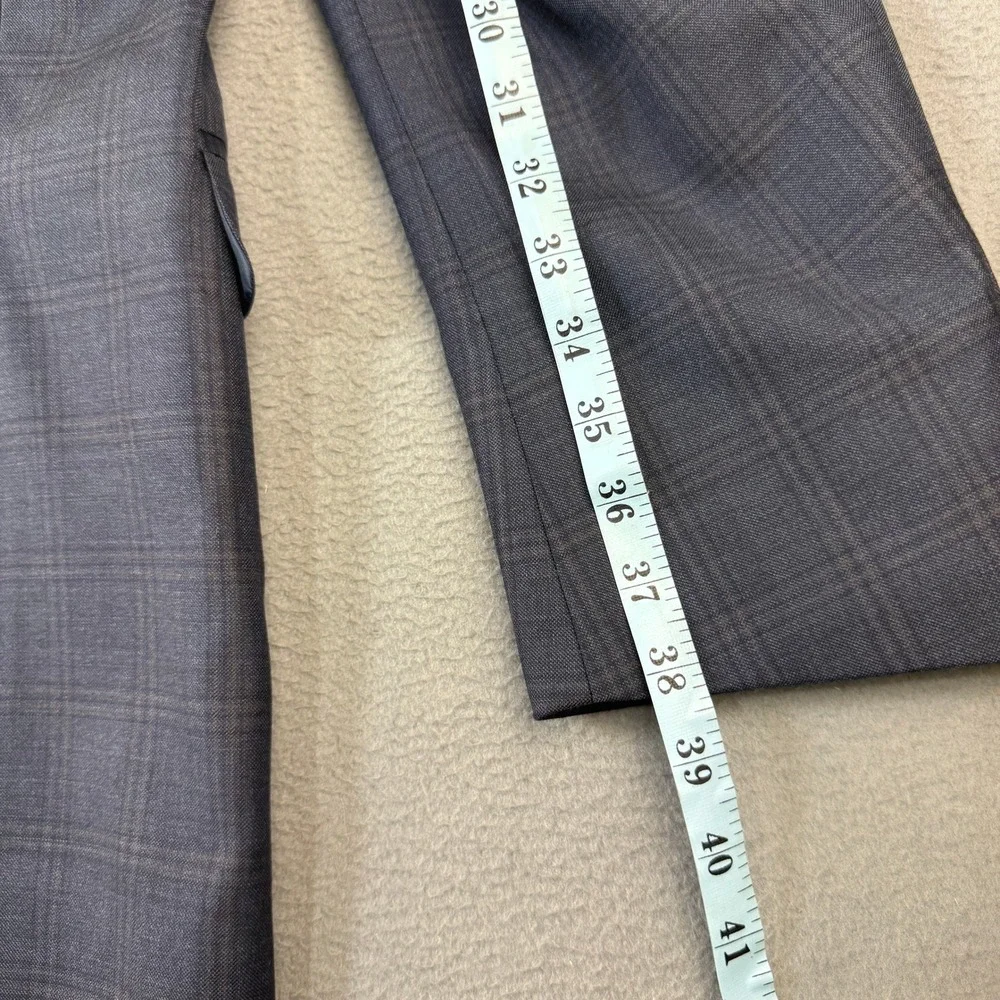 Peter Millar Mens 46T Wool Blazer Navy Blue Plaid 2 Button Sport Coat Canada